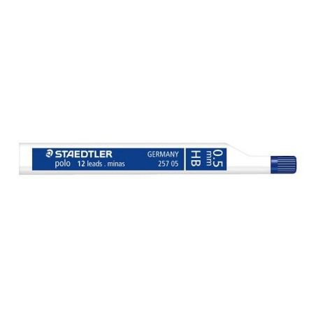 Tubo 12 minas finas Staedtler Polo trazo 0,5mm HB