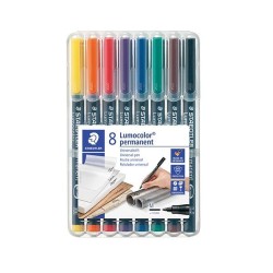 Marcador permanente Staedtler Lumocolor - Punta 0,9 mm - Colores surtidos - Estuche 8 ud