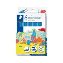 Rotulador Staedtler Noris 340 Jumbo - 3 mm - Color azul claro - Caja 6 ud