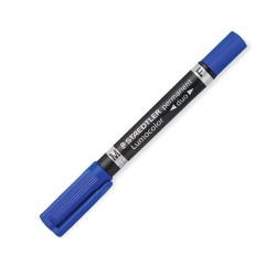 Marcador permanente Staedtler Lumocolor Duo - Punta 0,6 mm y 1,5 mm - Color azul