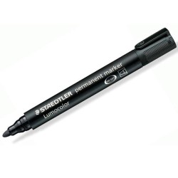 Marcador permanente Staedtler Lumocolor Marker - Punta cónica - Trazo 2 mm - Color negro