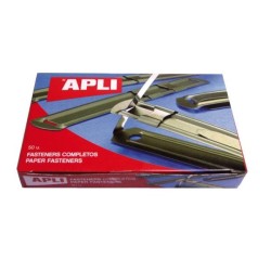 Encuadernadores fástener Apli - Metálico - 90 x 12 mm - Color dorado - Caja 50 ud