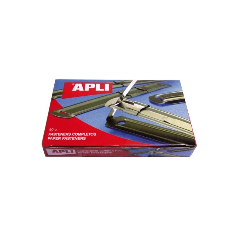 Encuadernadores fástener Apli - Metálico - 90 x 12 mm - Color dorado - Caja 50 ud