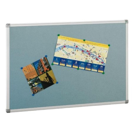 Tablero de corcho tapizado Faibo - Aluminio - 60 x 90 - Color azul