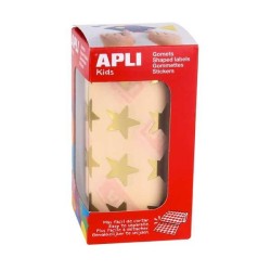Gomets estrellas Apli - 19,5 mm - Color oro - Rollo 1460 ud