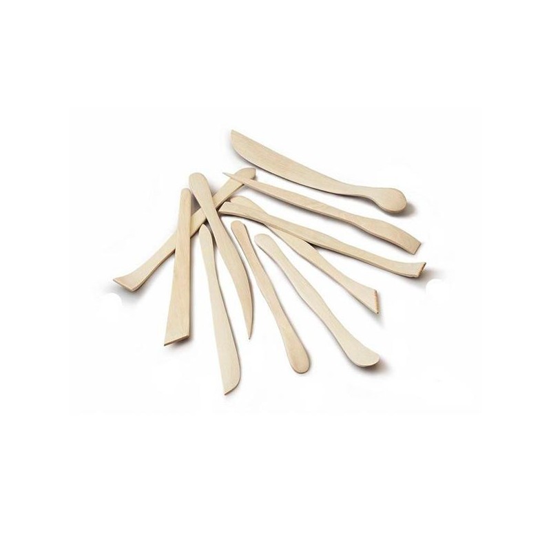 Herramientas para modelar Faibo - Madera - Formas surtidas - Pack 10 ud Herramientas para modelar Faibo - Madera - Formas surtidas - Pack 10 ud