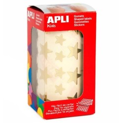 Gomets estrellas Apli - 19,5 mm - Color plata - Rollo 1416 ud