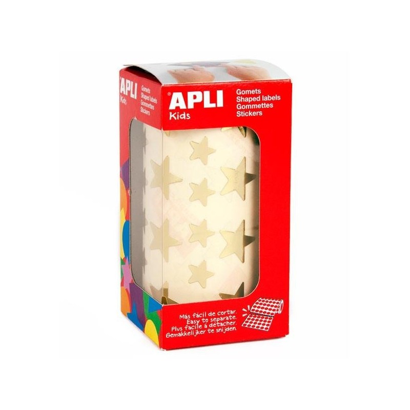 Gomets estrellas Apli - 19,5 mm - Color plata - Rollo 1416 ud