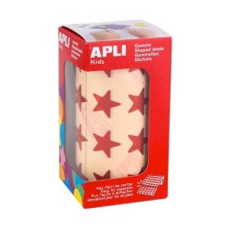 Gomets estrellas Apli - 19,5 mm - Color rojo metalizado - Rollo 1416 ud