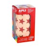 Gomets estrellas Apli - 19,5 mm - Color rojo metalizado - Rollo 1416 ud