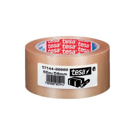 Precinto Tesa 4120 - PVC - 50 mm x 66 m - Color transparente (PACK INDIVISIBLE DE 6 UNIDADES)