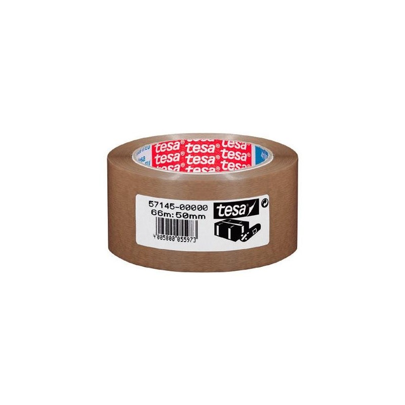 Precinto Tesa 4120 - PVC - 50 mm x 66 m - Color habana (PACK INDIVISIBLE DE 6 UNIDADES)