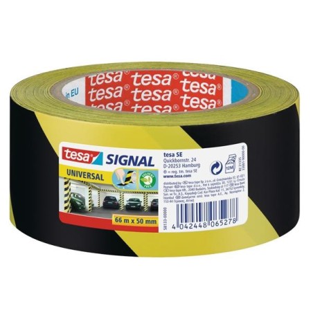 Cinta señalización Tesa Signal Universal - 50 mm x 66 m - Color negro/amarillo