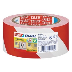 Cinta señalización Tesa Signal Universal - 50 mm x 66 m - Color blanco/rojo