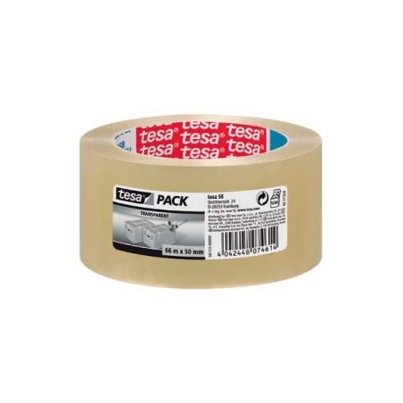 Precinto Tesa Standard - PP - 50 mm x 66 m - Color transparente (PACK INDIVISIBLE DE 6 UNIDADES)