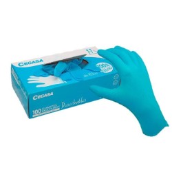Guantes Cegasa Multiusos - Nitrilo - Talla P - Color azul - 100 ud