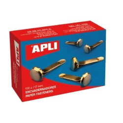Encuadernadores Apli - Sin arandela - Metálico - 17 mm - Caja 100 ud
