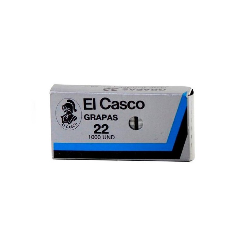 Grapas El Casco 22 - Galvanizadas - 30 hojas - Caja 1000 grapas