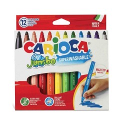 Rotulador Carioca Jumbo - 6 mm - Colores surtidos - Estuche 12 ud