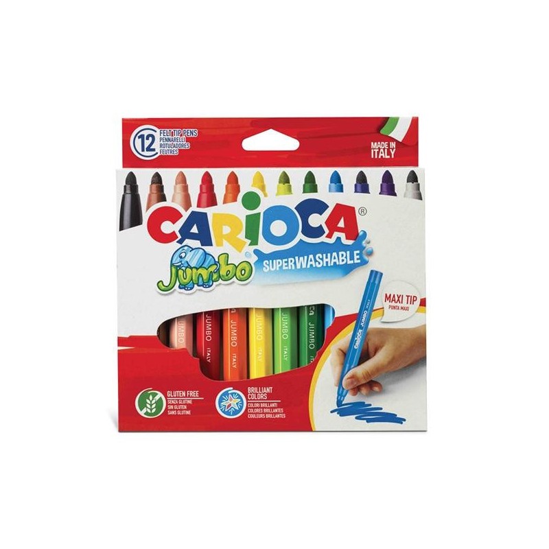 Rotulador Carioca Jumbo - 6 mm - Colores surtidos - Estuche 12 ud Rotulador Carioca Jumbo - 6 mm - Colores surtidos - Estuche 12 ud