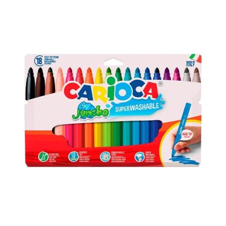 Rotulador Carioca Jumbo - 6 mm - Colores surtidos - Estuche 18 ud