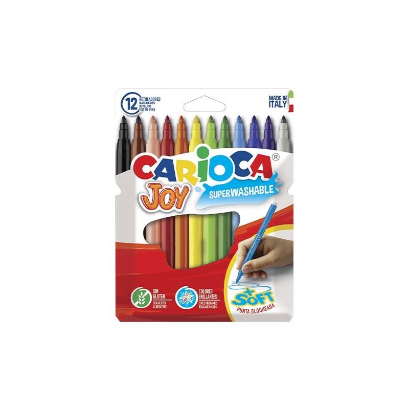 Rotulador Carioca Joy - 2,6 mm - Colores surtidos - Estuche 12 ud Rotulador Carioca Joy - 2,6 mm - Colores surtidos - Estuche 12 ud