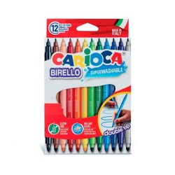 Rotulador Carioca Birello - Doble punta - Colores surtidos - Caja 12 ud (PACK INDIVISIBLE DE 6 UNIDADES)