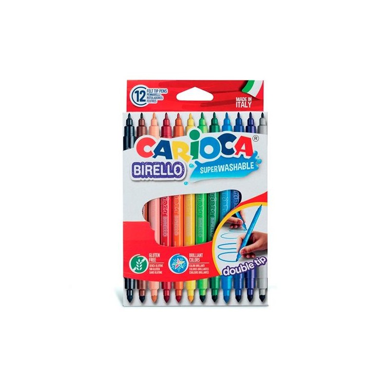 Rotulador Carioca Birello - Doble punta - Colores surtidos - Caja 12 ud (PACK INDIVISIBLE DE 6 UNIDADES) Rotulador Carioca Birello - Doble punta - Colores surtidos - Caja 12 ud (PACK INDIVISIBLE DE 6 UNIDADES)