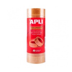 Cinta adhesiva transparente Apli - 19 mm x 33 m - Torre 8 rollos