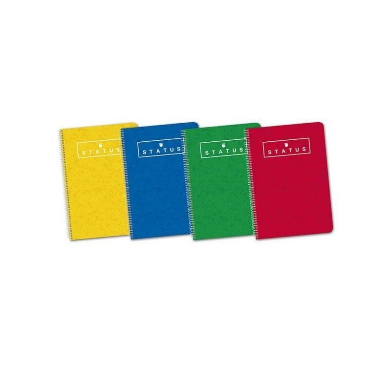 Cuaderno Enri Status - Espiral - Cartón contracolado - Folio - 4x4 - 80 hojas - 70 g - Colores surtidos