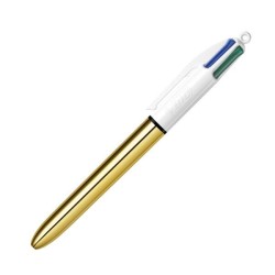 Bolígrafo Bic 4 colores Shine Gold - Trazo 0,4 mm - Colores surtidos