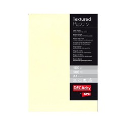 Papel verjurado Apli - A4 - 100 g - Color crema - 100 hojas