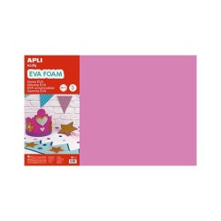 Lámina goma eva Apli - 40 x 60 cm - Grosor 2 mm - Color rosa - Pack 5 ud