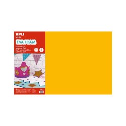 Lámina goma eva Apli - 40 x 60 cm - Grosor 2 mm - Color naranja - Pack 5 ud