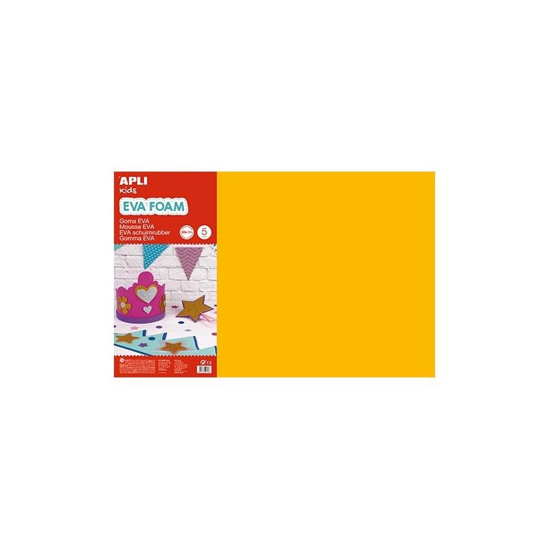Lámina goma eva Apli - 40 x 60 cm - Grosor 2 mm - Color naranja - Pack 5 ud Lámina goma eva Apli - 40 x 60 cm - Grosor 2 mm - Color naranja - Pack 5 ud