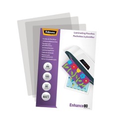 Fundas de plastificar mate Fellowes - 80 micras - A4 - Caja 100 ud