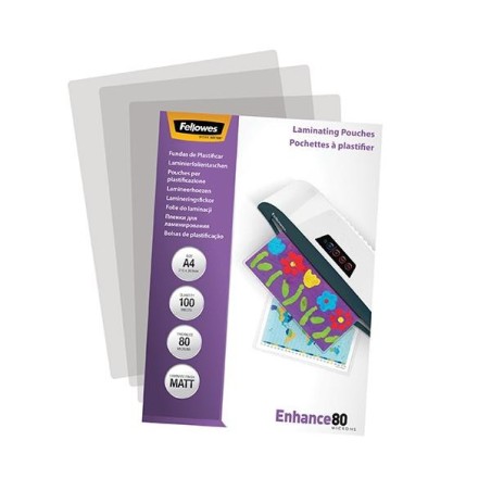 Fundas de plastificar mate Fellowes - 80 micras - A4 - Caja 100 ud