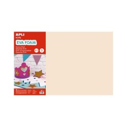 Lámina goma eva Apli - 40 x 60 cm - Grosor 2 mm - Color piel - Pack 5 ud