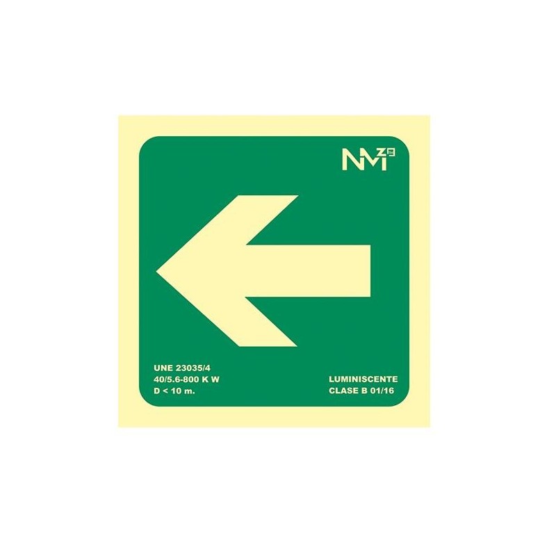 Señal normalizada Flecha izquierda Archivo 2000 - PVC - 22,4 x 30 cm