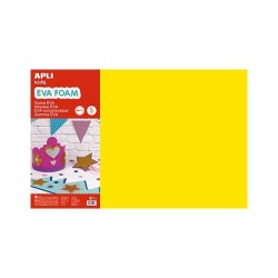 Lámina goma eva Apli - 40 x 60 cm - Grosor 2 mm - Color amarillo - Pack 5 ud