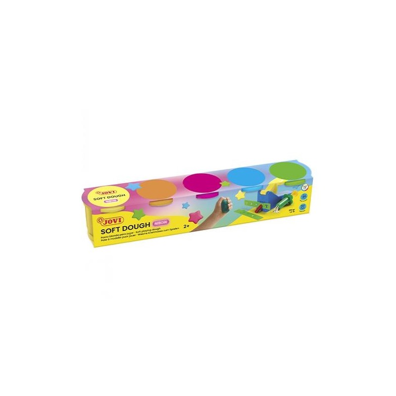 Plastilina Jovi Soft Blandiver - 110 g - Colores surtidos neón - Caja 5 botes Plastilina Jovi Soft Blandiver - 110 g - Colores surtidos neón - Caja 5 botes