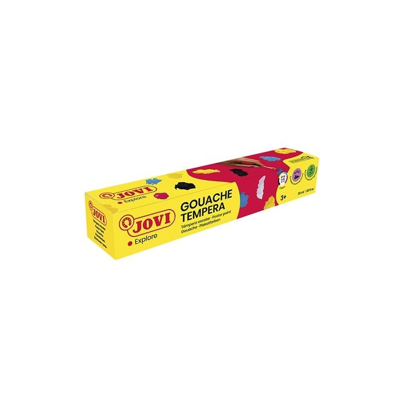 Témpera escolar Jovi - 35 ml - Colores surtidos - Estuche 5 ud - Incluye pincel
