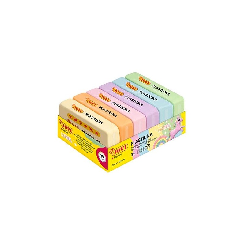 Plastilina Jovi - 50 g - Colores pastel - Caja 6 ud Plastilina Jovi - 50 g - Colores pastel - Caja 6 ud