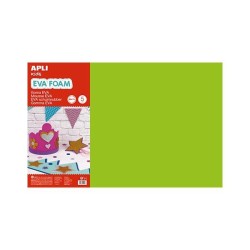 Lámina goma eva Apli - 40 x 60 cm - Grosor 2 mm - Color verde claro - Pack 5 ud