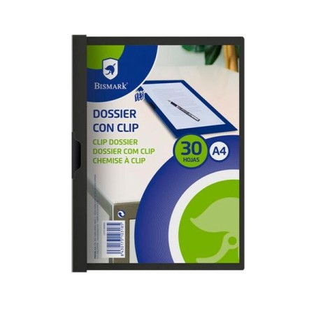 Dosier clip Bismark - PP - A4 - Color negro (PACK INDIVISIBLE DE 5 UNIDADES)