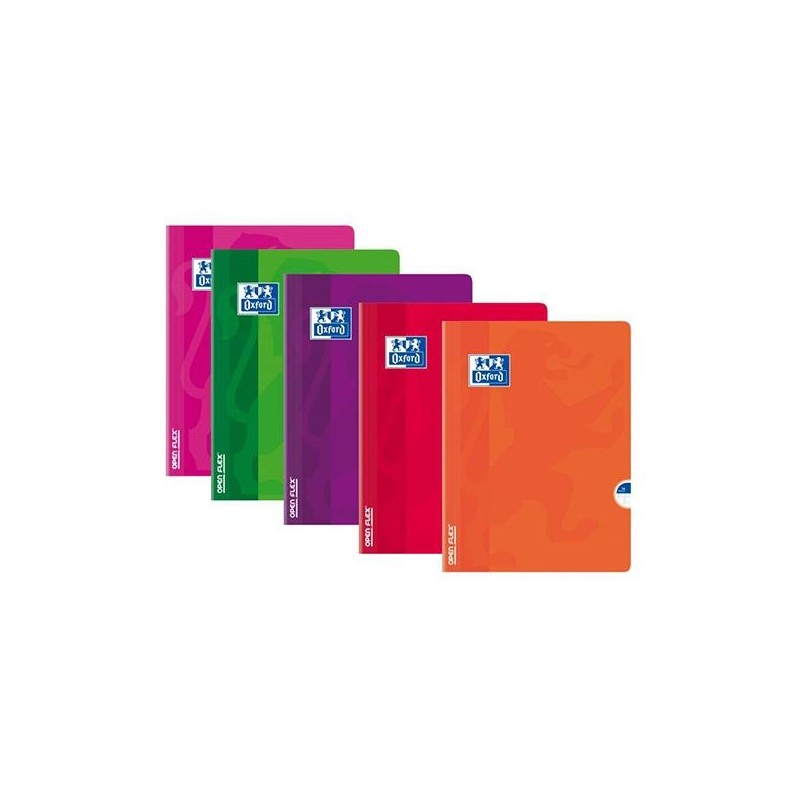 Libreta Oxford OpenFlex - Grapada - PP - A4 - Horizontal - 48 hojas - 90 g - Colores surtidos Libreta Oxford OpenFlex - Grapada - PP - A4 - Horizontal - 48 hojas - 90 g - Colores surtidos