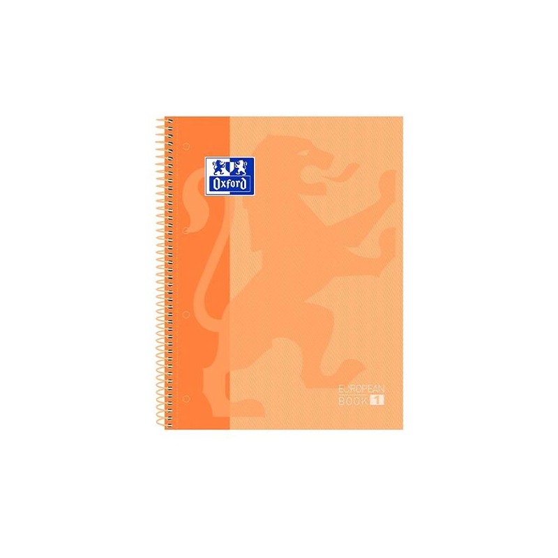 Cuaderno Microperforado Oxford - Espiral - Tapa extradura - A4+ - 5x5 - 80 hojas - 90 g - Color melocotón