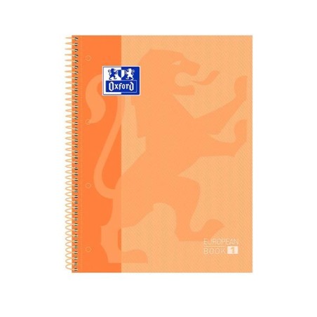Cuaderno Microperforado Oxford - Espiral - Tapa extradura - A4+ - 5x5 - 80 hojas - 90 g - Color melocotón