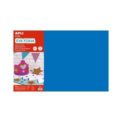 Lámina goma eva Apli - 40 x 60 cm - Grosor 2 mm - Color azul - Pack 5 ud