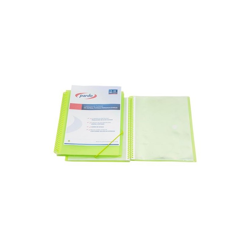 Carpeta de fundas espiral Pardo Studio Style - PP - Folio - 50 fundas - Color verde